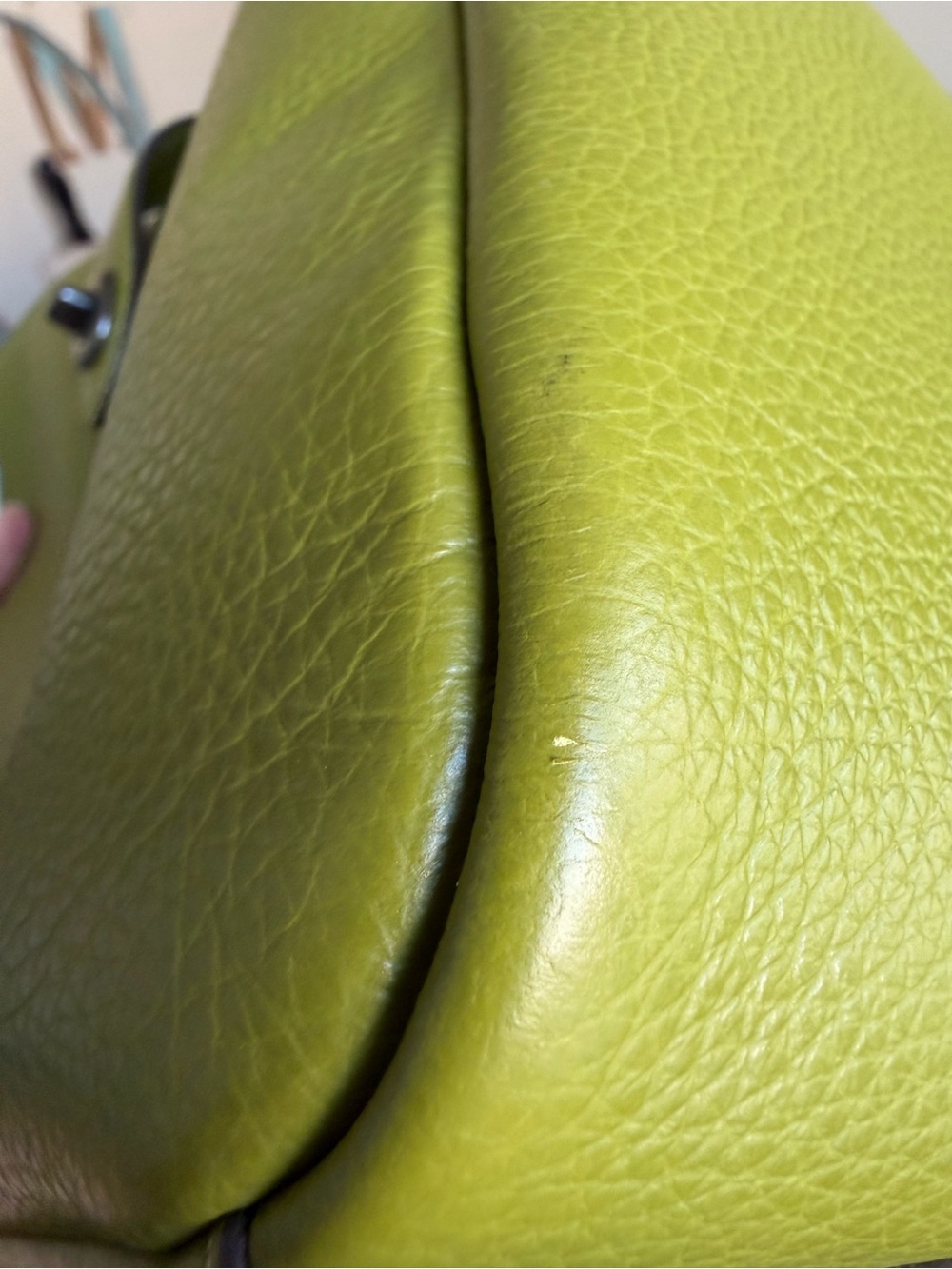 Coach Hadley Pebble Leather Shoulder Bag in Olive Green Rare - Picture 6 of 9